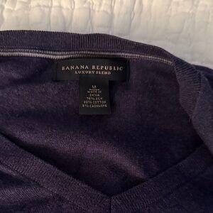 Banana Republic Men's V-Neck Sweater in Deep Purple